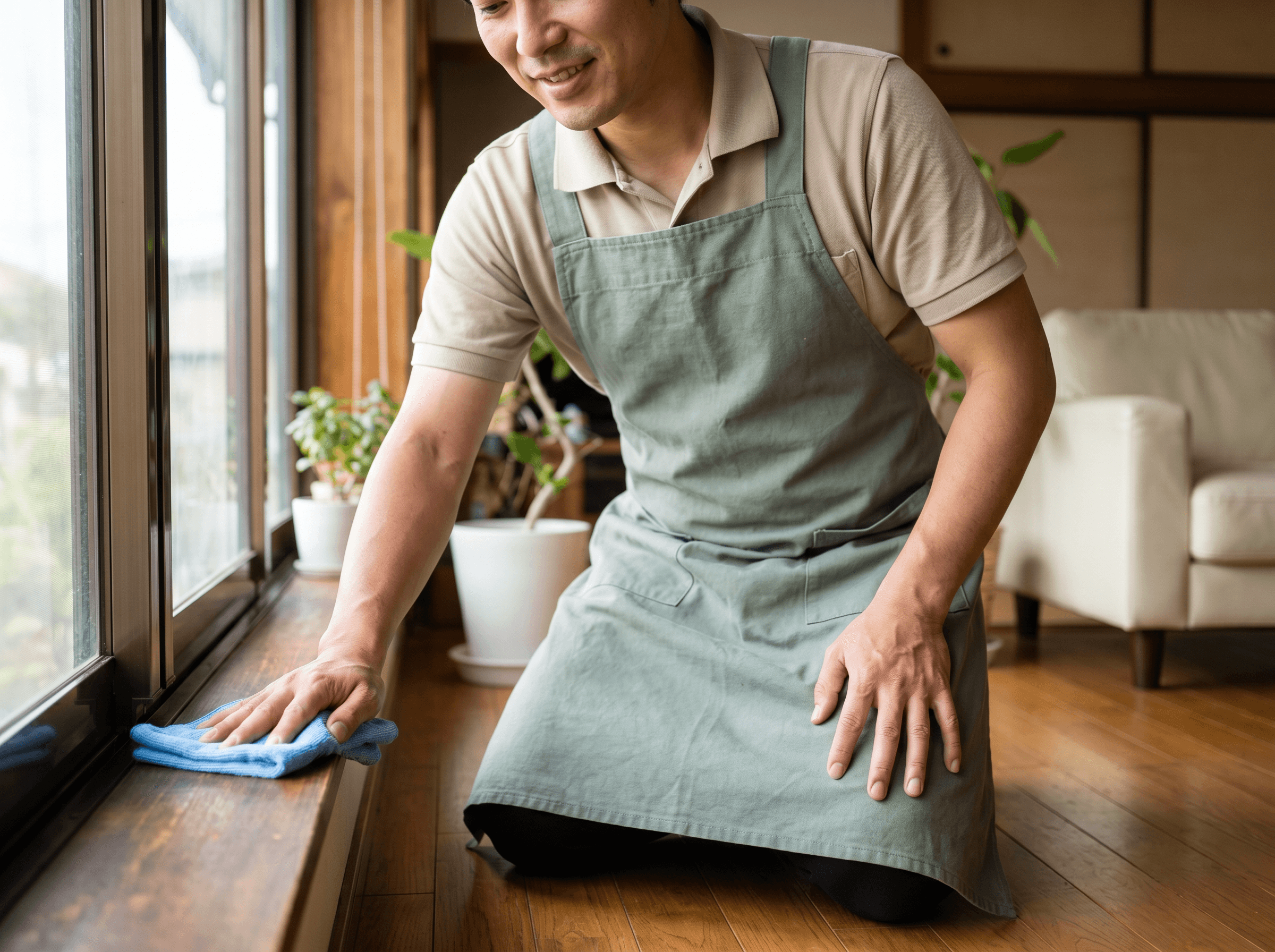 丁寧に作業する職人の手